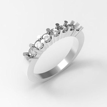 alliance ring 7 gems 50 jewelry gem art jewel jewellery circle rings gold casting wax 3d print model - Mito3D