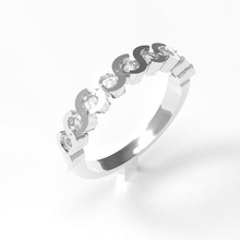 alliance ring 9 gems jewelry ribbon rush art jewel jewellery circle rings gold casting wax 3d print model - Mito3D