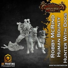 allies enemies - robby mcrind human bounty hunter dogs 32mm scale pre-supported miniature 3d print model - Mito3D