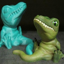 caimán fácil impresión apoyo animal bebé chibi lindo dibujos animados dinosaurio figura modelo escultura indefenso 3d print model - Mito3D