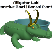 caimán loki bonsai plantador multicolor montaje 3d print model - Mito3D