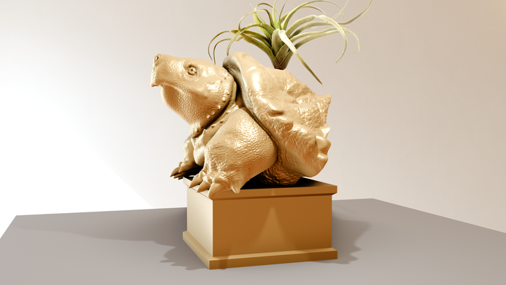 alligatore scattando tartaruga fallimento fioriera pentola fiore vaso stl casa animale domestico rettile giungla safari miniatura tavolo animali scultura parete arredamento 3d print model - Mito3D