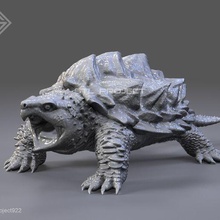 alligator snapping art statue figure toy kit miniature 3dprint sculpture stl scifi sea turtle tortoise alligatorsnapping 3d print model - Mito3D