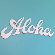 aloha sign art logo font hawaii 3d print model - Mito3D