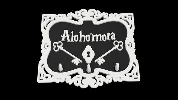alohomora llavero llave tablero Harry alfarero hogwarts 3d print model - Mito3D