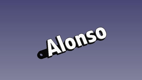 alonso chaveiro chave anel 3d print model - Mito3D