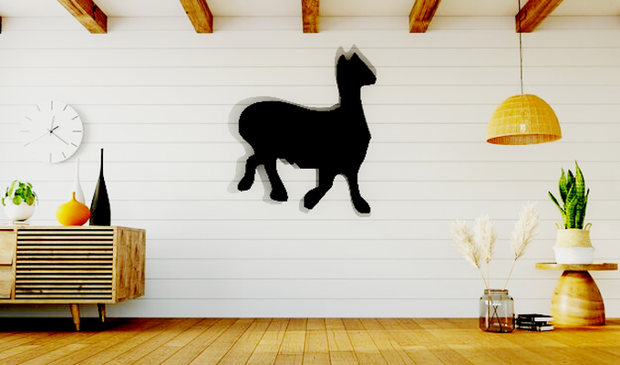 alpaca wall art 3d print model - Mito3D