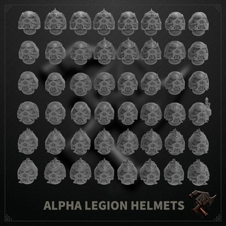 alpha legion helmets Game bits bitz helmet hydra alpharius omega war hammer 30k scifi miniature miniatures fi sci space marine 40000 42k 3d print model - Mito3D
