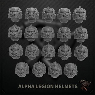 alpha legion helmets bits bitz helmet hydra alpharius omega war hammer 30k scifi miniature miniatures fi sci space marine 40000 42k 3d print model - Mito3D