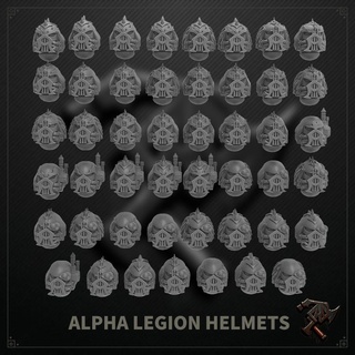 alpha legion helmets Game bits bitz helmet hydra alpharius omega war hammer 30k scifi miniature miniatures fi sci space marine 40000 42k 3d print model - Mito3D