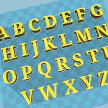 alfabe çeşitli harfler 3d print model - Mito3D
