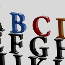 alphabet game letters spanish english espa ol anglais 3d print model - Mito3D