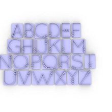 alphabet abc lettres timbre biscuit coupeur joint timbres masses fondant Pâtisserie 3d print model - Mito3D