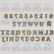 abecedario - alfabeto numero número de cortador la galleta casa escritura a mano carta cookie el 3d print model - Mito3D