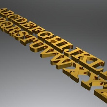 alfabeto 15mm 2mm arremesso joalheria jóias encantos 3d print model - Mito3D