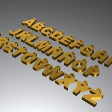 alfabeto arial 10 mm machadinha joalheria jóias encantos 3d print model - Mito3D