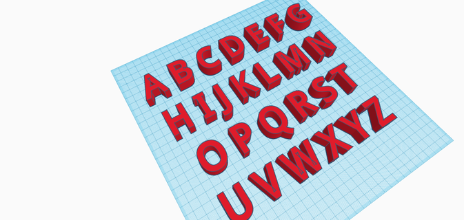 alfabeto cartas palavras 3d print model - Mito3D