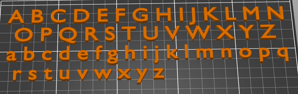 alfabe eğimli kenarlar Metin kelime kelimeler yazı tipi tipleri ingilizce metinler mektup harfler tek 3d print model - Mito3D