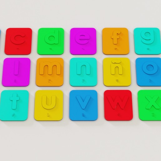 l'alphabet braille minuscule outil de alphabet 3D print model - Mito3D