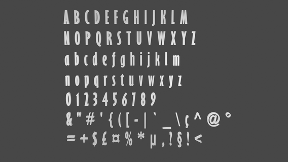 alphabet condensé audacieux Nombres spécial personnages décorer figures décoration 3d print model - Mito3D