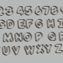 alfabe kurabiye kesiciler + sayılar 3d print model - Mito3D