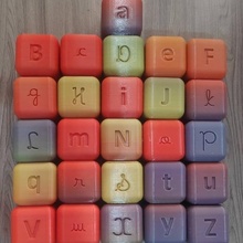 alphabet cubes cube education literacy cursive 3d print model - Mito3D