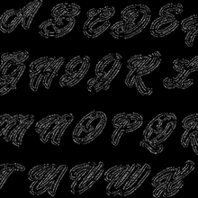 alphabet cursive coupeur italics Yananeska typographie coupeurs italique biscuits fondant Masse Capitale lettre 3d print model - Mito3D