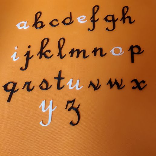 alfabeto corsivo lettere scuola apprendimento montessori metodo scrittura Scrivi 3D print model - Mito3D