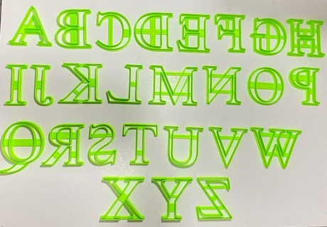 alfabeto taglierina 3d print model - Mito3D