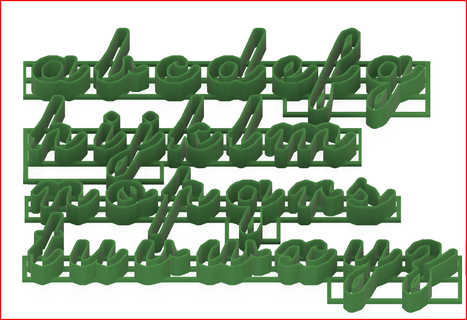 alfabe kesiciler küçük harf kesme 3d print model - Mito3D