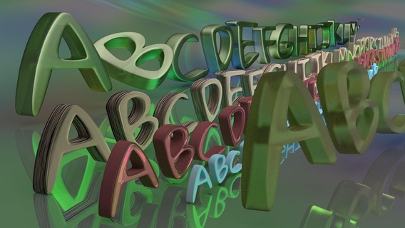 Alphabet Schriftarten 3d Modell Kunst 3d print model - Mito3D
