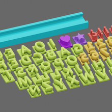 alfabeto guia 3d print model - Mito3D