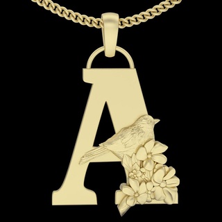 alphabet letter alphabet letter pendant silver gold jewelry printable 3d model trend fashion design zbrush  3d print model - Mito3D