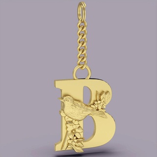 alfabe mektup anahtar Kulp destek gümüş altın takı yazdırılabilir 3d model akım moda tasarım zbrush 3d print model - Mito3D