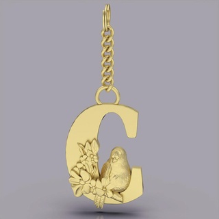 alfabe mektup anahtar Kulp destek harfler gümüş altın takı yazdırılabilir 3d model akım moda tasarım zbrush 3d print model - Mito3D