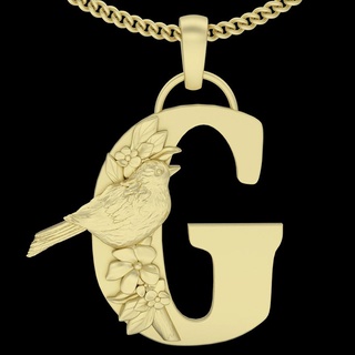 alphabet letter g pendant silver gold jewelry printable 3d model trend fashion design zbrush 3d print model - Mito3D