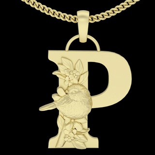 alphabet letter p pendant silver gold jewelry printable 3d model trend fashion design zbrush 3d print model - Mito3D