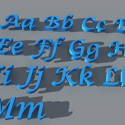 lettre de l'alphabet z art lucida calligraphy fichier stl 3D print model - Mito3D