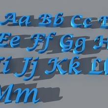 alfabeto letra z a arte lucida calligraphy arquivo stl carta do 3d print model - Mito3D