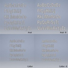 alfabeto cartas fontes negrito arial Manômetros Tahoma romano 3d print model - Mito3D
