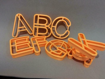 alfabeto letras Galleta cortadores herramientas cortador 3d impresora accesorios 3d print model - Mito3D