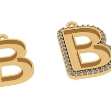 alphabet letters jewelry-b jewelry design pendant 3d print model - Mito3D