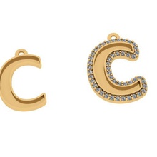 alphabet letters jewelry-c jewelry design pendant 3d print model - Mito3D