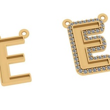 alphabet letters jewelry-e jewelry design pendant 3d print model - Mito3D