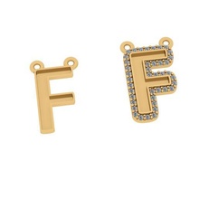 alfabeto lettere jewelry f gioielleria design pendente 3d print model - Mito3D