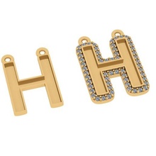 alfabeto lettere jewelry h gioielleria design pendente 3d print model - Mito3D