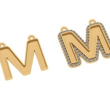 alfabeto lettere jewelry m gioielleria design pendente 3d print model - Mito3D