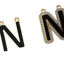 alfabe harfler jewelry n takı tasarım kolye 3d print model - Mito3D