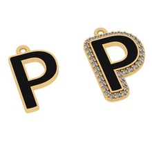 alfabeto lettere jewelry p gioielleria design pendente 3d print model - Mito3D