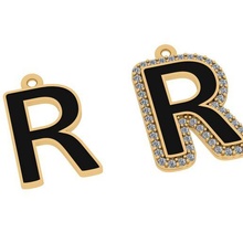 alfabeto lettere jewelry r gioielleria design pendente 3d print model - Mito3D
